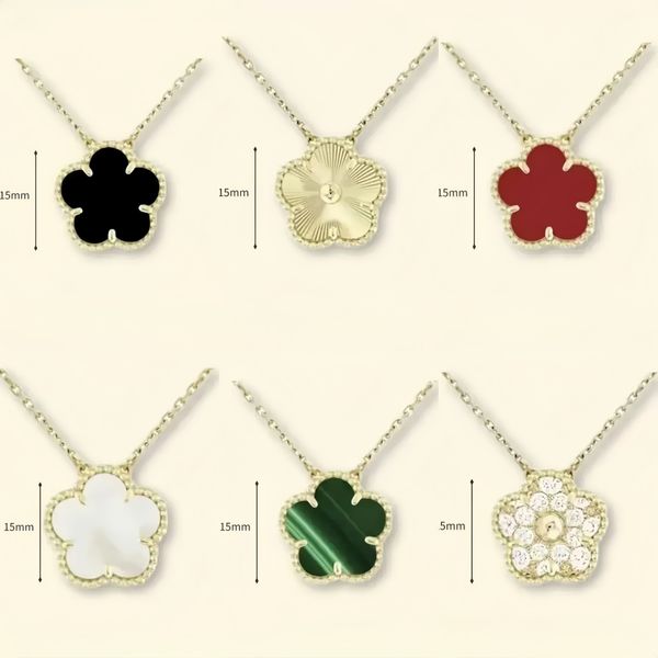 flower necklace designer for women classic clover necklace 15mm stainless steel iewlery mother of pearl diamonds pendant necklace designer iewelry women gift box - Jewelry - rolexwatchok